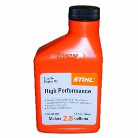 Stihl 6.4 oz bottle / 2.5 Gal mix High Performance Oil Mix 50:1 2-Cycle (2.5 Gallon)