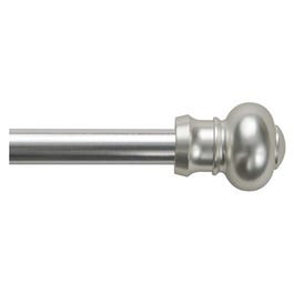 Ashby Cafe Curtain Rod, Silver Satin, 28 to 48-In.