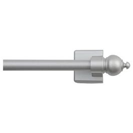 Petite Cafe Curtain Rod, Magnetic, Satin Silver, 16 to 28-In.