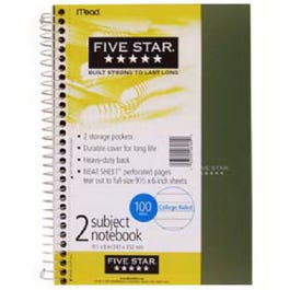 2-Subject Wire-Bound Notebook, 9.5 x 6-In., 100-Ct.