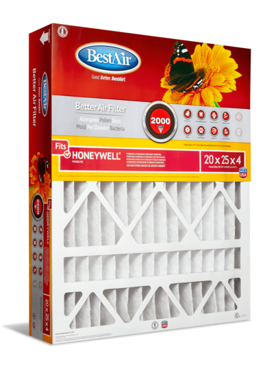 BestAir® 20 x 25 x 4 in. Air Cleaning Furnace Filter, MERV 11, Removes Allergens & Contaminants, For Honeywell Models (20