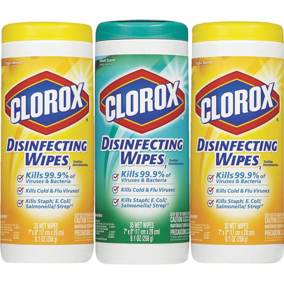 Clorox 35-Count Lemon Disinfecting Cleaning Wipes Tub (3-Pack)