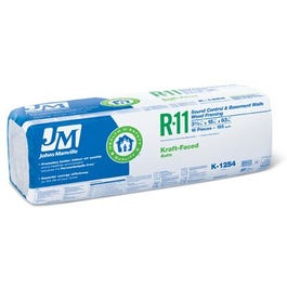 R11 Kraft Batt Fiberglass Insulation, 155 Sq. Ft. Coverage, 3.5 x 15 x 93-In.