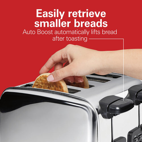 Hamilton Beach Classic 4 Slice Toaster with Sure-Toast Technology, Stainless Steel (7.8 H x 11.1 W 11.1 D)