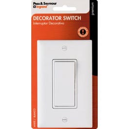 White Premium Decorator Single-Pole Switch