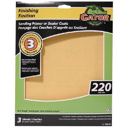 Gator Premium Aluminum Oxide sheets 220 Grit (9 X 11 220 Grit)