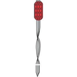 Reflective Driveway Marker, Red Oblong With Aluminum Shaft, 48-In.