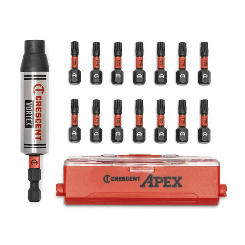 Crescent® 15 Pc. VORTEX™ Bit Holder with Torx® Bits