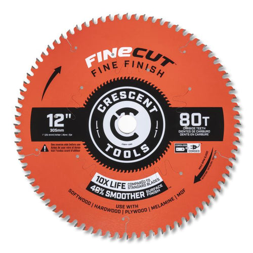 Crescent 12 x 80-Tooth FineCut™ Fine Finishing Circular Saw Blade