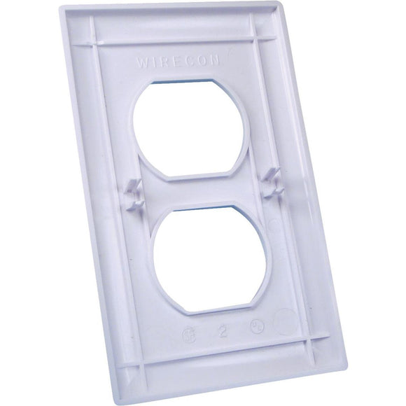 United States Hardware 1-Gang Duplex Outlet Wall Plate, White