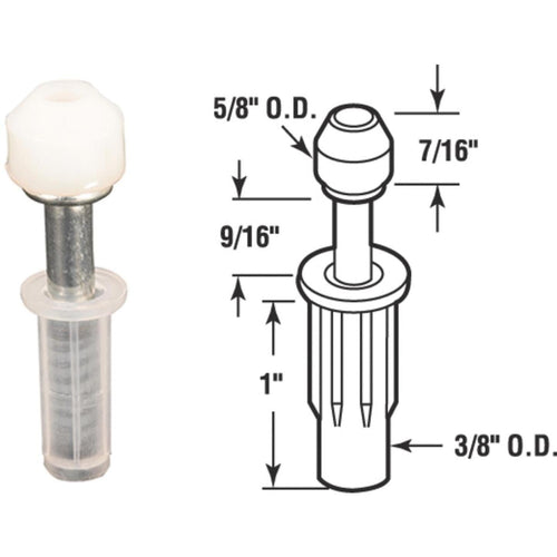 Prime-Line 19/32 In. Nylon Base Bifold Door Top Pivot (2 Count)