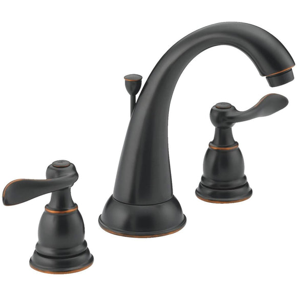 Delta Windmere Oil-Rubbed Bronze 2-Handle Lever 6 In. to 16 In. Widespread Bathroom Faucet with Pop-Up