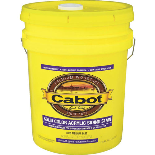 Cabot Solid Color Acrylic Siding Exterior Stain, Medium Base, 5 Gal.