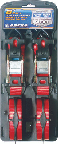 S-Line Cam Buckle Tie-Down 2 Pack 1” x 8’