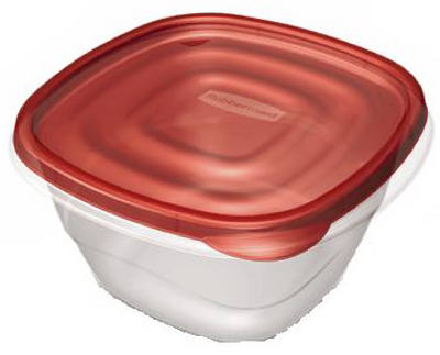 Rubbermaid TakeAlongs Square Food Storage Containers Ruby Red Lids