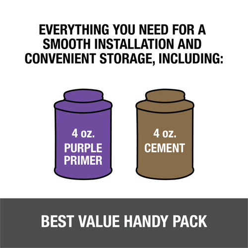 Oatey® PVC Regular Bodied Fast Set Clear Cement and Purple Primer Handy Pack