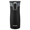 Spill-Proof Travel Mug, Stainless Steel, Black, 16-oz.