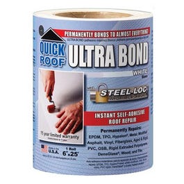 Ultra Bond Roof Repair, Self-Adhesive, White, 6-In. x 25-Ft.