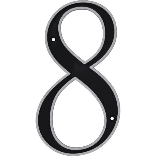 Hillman Black & Silver Reflective Plastic House Number 8