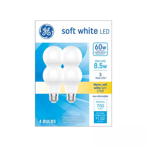 GE Basic LED 60 Watt Replacement Soft White A19 General Purpose Bulbs