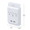 Globe Electric 3-Outlet Charging Station Surge Protector Wall Tap