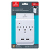 Globe Electric 3-Outlet Charging Station Surge Protector Wall Tap