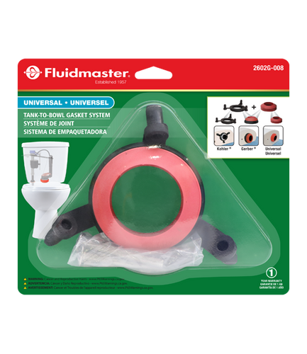 Fluidmaster 2602G-008 Universal Tank-To-Bowl Gasket System