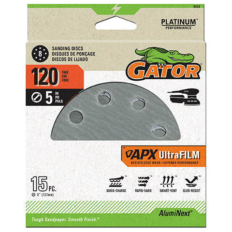 Gator APX UltraFilm 5-in 8-Hole Sanding Discs