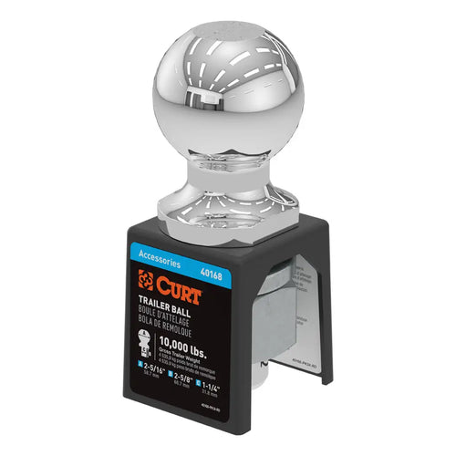 CURT 2-5/16 Trailer Ball (1-1/4 x 2-5/8 Shank, 10,000 lbs., Chrome, Packaged) #40168