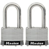 Master Lock 1-3/4in (44mm) Wide Laminated Stainless Steel Pin Tumbler Padlock with 1-1/2in (38mm) Shackle 2-pack