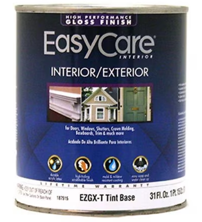 EasyCare Ultra Premium High Gloss Interior/Exterior Paint, Tint Base, 1 Qt.