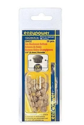 Eazypower Isomax 1/4 In. 20-Pack Mushroom Oak Dowel Plug