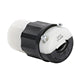 Leviton Locking Connector, 20 Amp, 125 Volt, Industrial Grade , Black & White