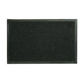 Floor Mat, Dual Rib Black, Indoor/Outdoor, 18 x 28-In.