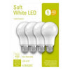 LED Light Bulbs, A19, Soft White, 450 Lumens, 6-Watts, 4-Pk.