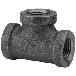 Pipe Fitting, Reducing Tee, Black, 3/4 x 1/2 x 3/4-In.