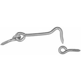 Hook & Eye, Stainless Steel, 3-In.