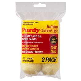 Jumbo Mini Roller Cover, Golden Eagle, 4-1/2 x 3/8-In., 2-Pk.