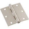 Door Hinge, Interior, Square-Edge, Satin Nickel, 3-In.