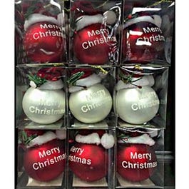 Ornament, Santa With Hat, Glass, Assorted, 2-In.