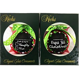 Ornament, Red With Chalkboard, Assorted, 3.25-In.