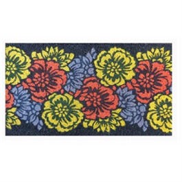 Coir Door Mat, Floral, 18 x 30-In.