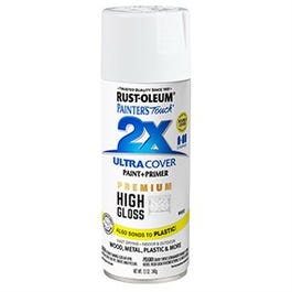 Painter's Touch 2X Premium High-Gloss Spray Paint, White, 12-oz.