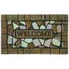 Doormat, Recycled Rubber, Stone Border, 18 x 30-In.