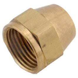 Pipe Fittings, Short Flare Cap, Lead-Free Brass, 1/4-In.