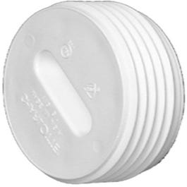 Pipe Fitting, PVC Toe Saver Floor Plug, White, 3-In.