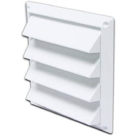 Dryer Air Intake Vent, Louvered, White Plastic, 4-In.