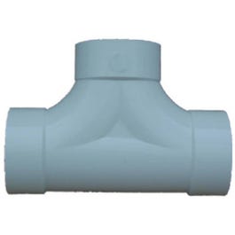 PVC Pipe Cleanout Tee, Two-Way, Hub x Hub x Hub, 4-In.