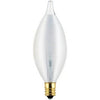 Glowescent Spun Satin Torpedo Chandelier Light Bulb, White, Candelabra Base, 40-Watts