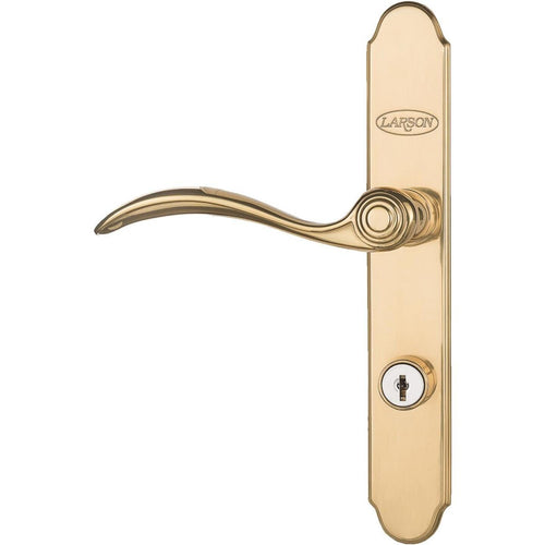 Larson QuickFit Brass Die-Cast Metal Locking Storm Door Curved Leverset